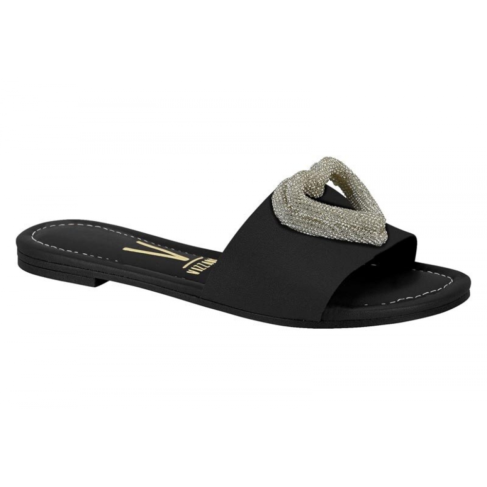 Sandália Flats Feminina de Coração Vizzano 6371.368 - Preto