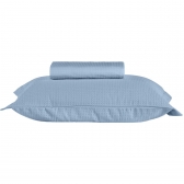Colcha Piquet Solteiro 2 Peças Teka Gênova 100% Algodão 235g/m² - Azul