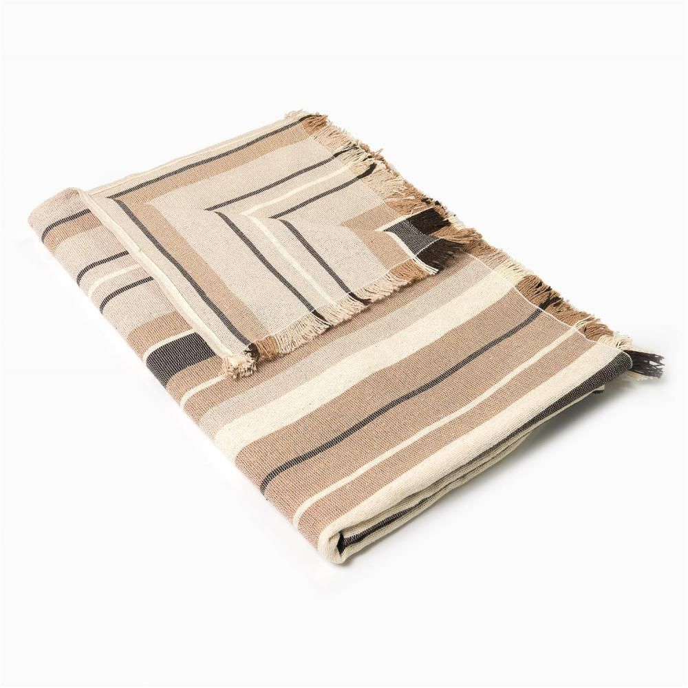 Manta para Sofá Ouro Preto 1,40 m x 1,40 m Artesanal Teares - Ráfia