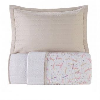 Colcha Solteiro Altenburg Mundo Kids 2 Peças Confetti