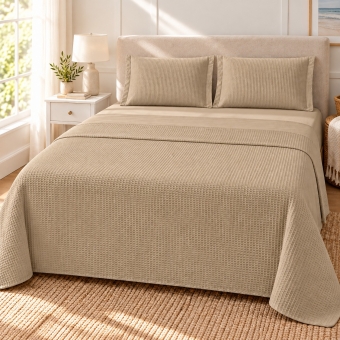 Colcha Piquet Queen 3 Peças Teka Gênova 100% Algodão 235g/m²