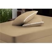 Kit 2 Capas para Travesseiro com Zíper Venesa 100% Algodão - Bege