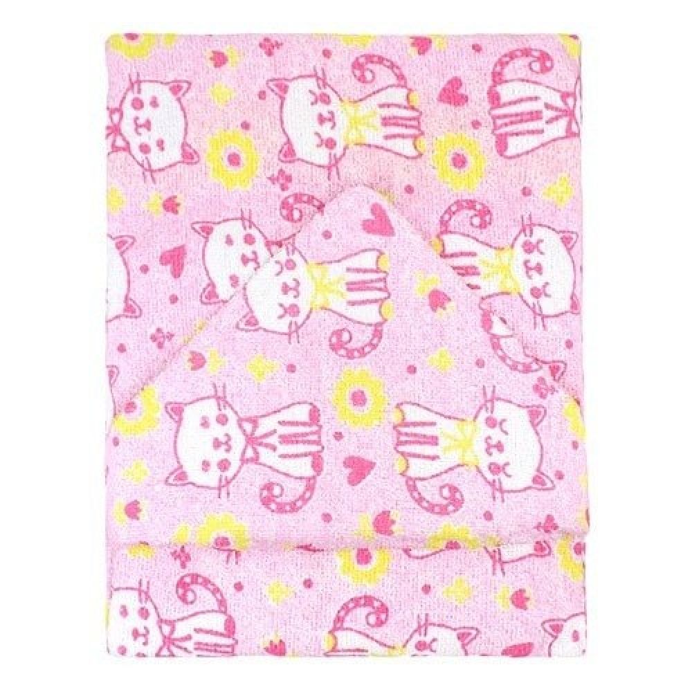 Toalha com Capuz para Bebê Estampada Bercinho - ROSA