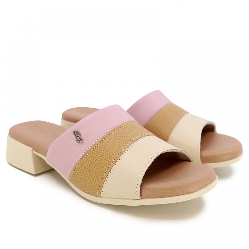 Tamanco Feminino Usaflex Salto Bloco Camélia