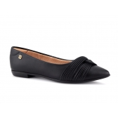 Sapatilha Feminina Santinelli Bico Fino Canelado 1266-616 - Preto