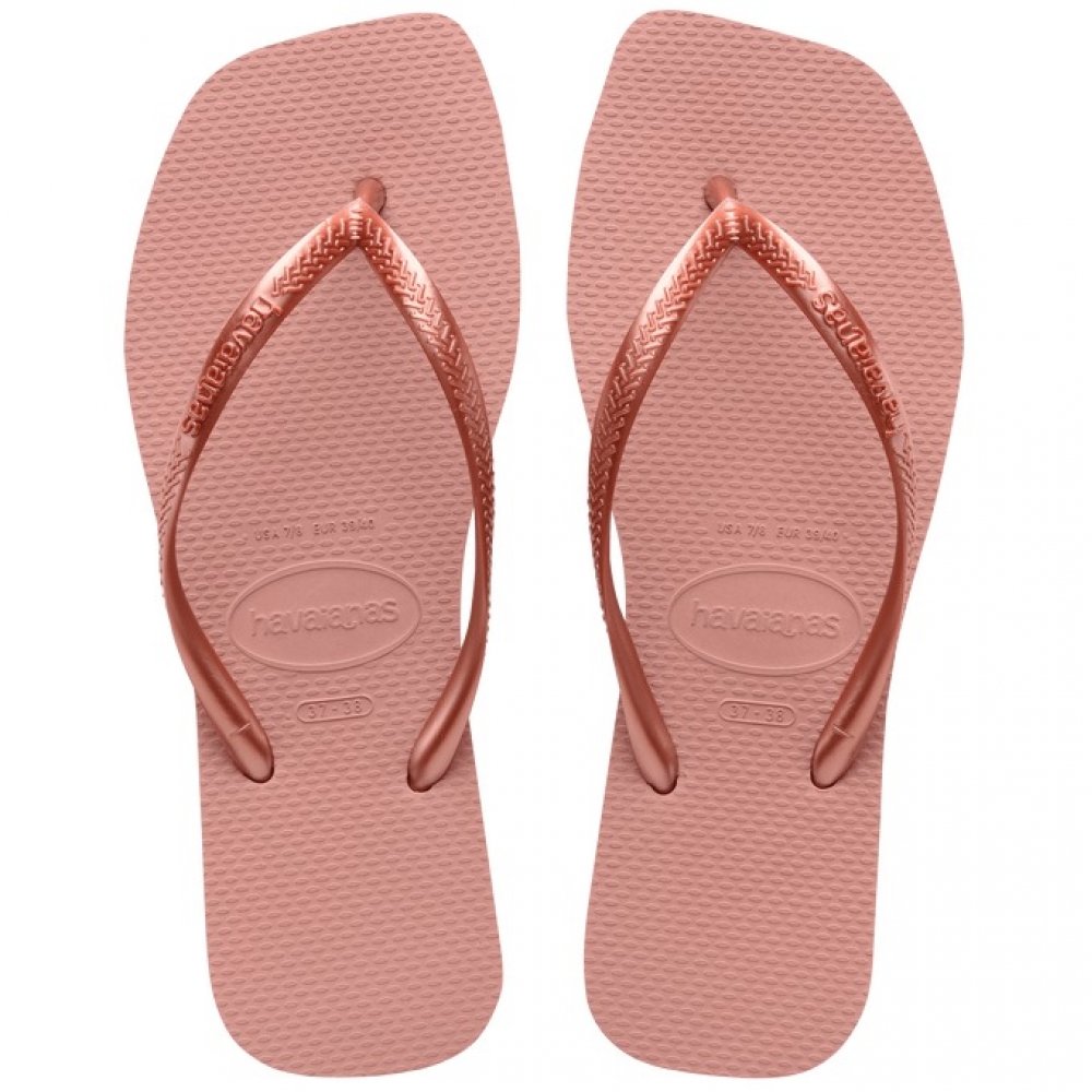 Chinelo Feminino Havaianas Slim Square - Rosa Crocus