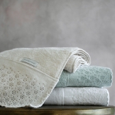 Toalha de Banho c/ Renda Bordada Buddemeyer Lovely - Rosa 1636