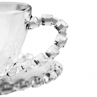 Jogo de Xícaras p/ Chá 8 pçs Diamante em Cristal L´hermitage