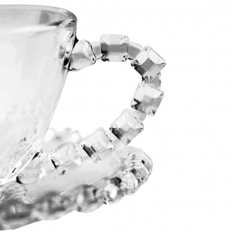 Jogo de Xícaras p/ Chá 8 pçs Diamante em Cristal L´hermitage