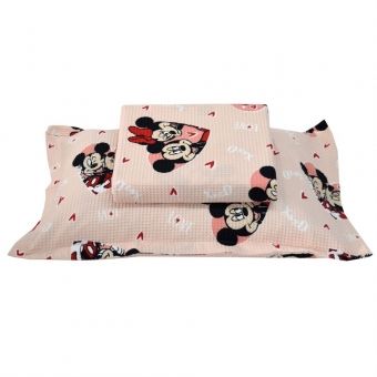 Colcha Solteiro Piquet Favo Dohler Mickey e Minnie