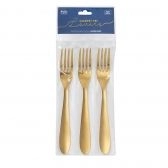 Garfo de Mesa Lovers 3 Peças Gourmet Mix - Ouro